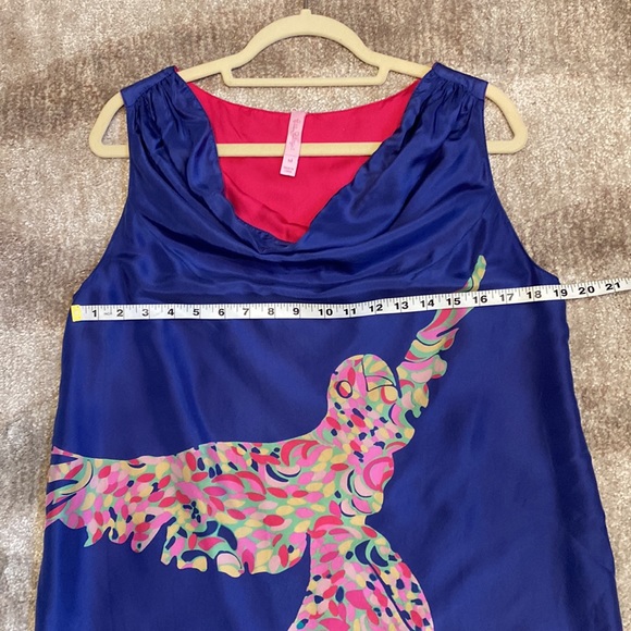 Reversible Lilly Pulitzer Marine Blue/Raspberry Pink Dress Sz Med EUC - Picture 3 of 7